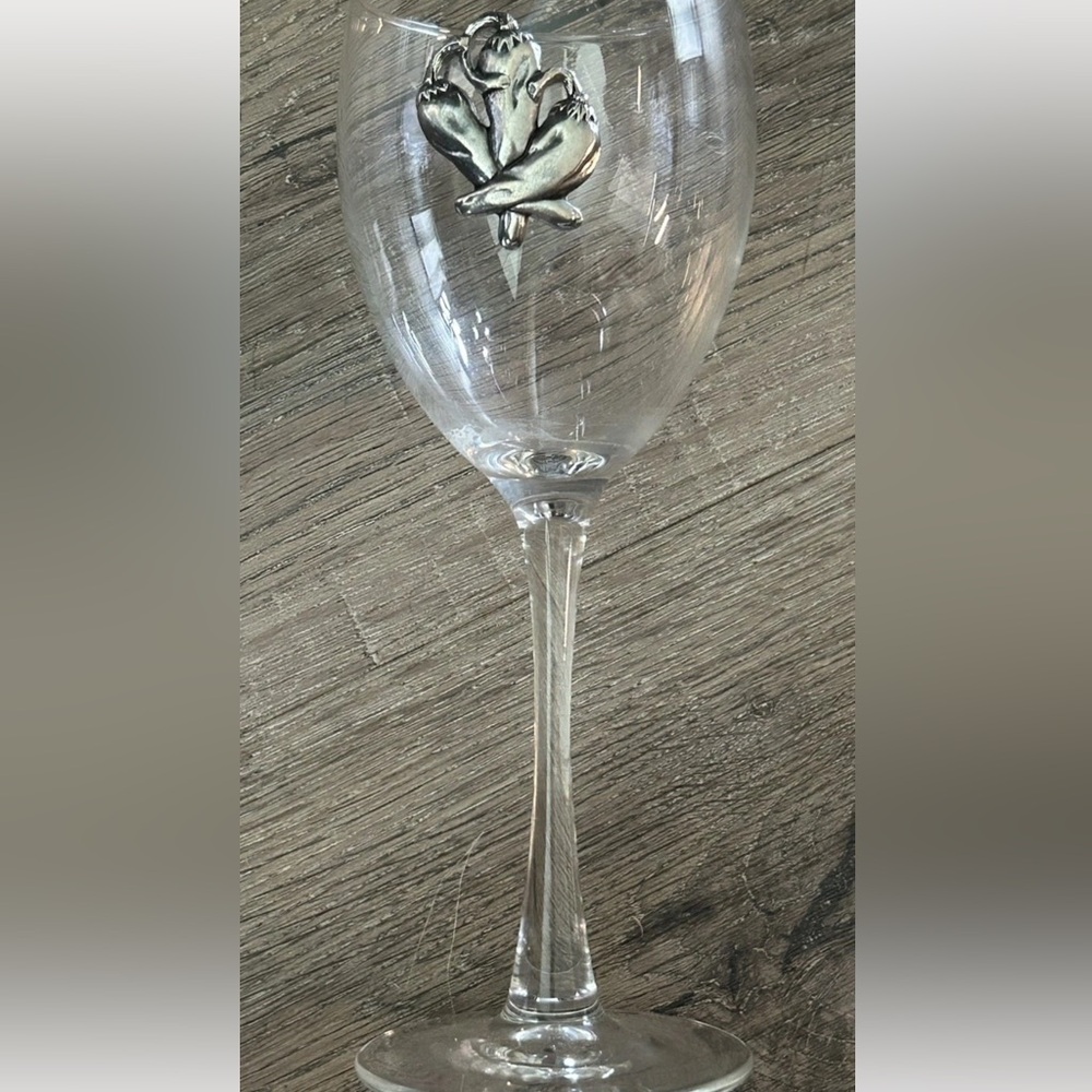 4 CINCO de MAYO Wine Glasses Pewter Chili Pepper Accent Southwestern 7.5” EC - Picture 1 of 5